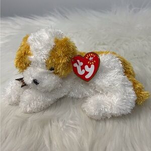 Ty Plush Puppy “Darling” with White and Tan Fur very soft